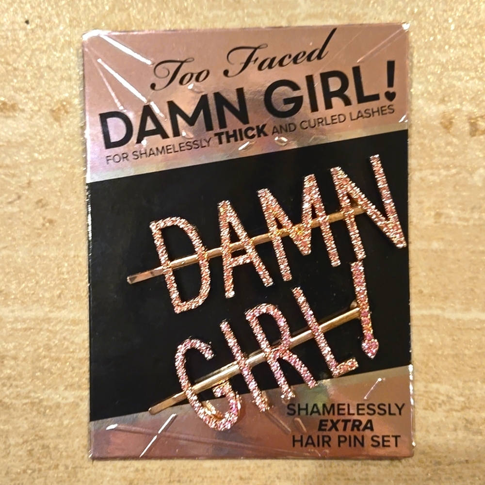 Too Faced DAMN GIRL Pink Rhinestone Hair Pin Set